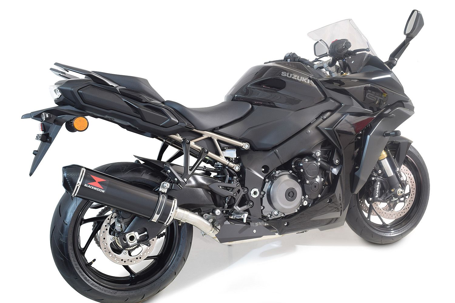 GSX-S 1000 / GT Gen 2 21-24 De-Cat Race Exhaust System 400mm Oval Black Stainless Carbon Silencer